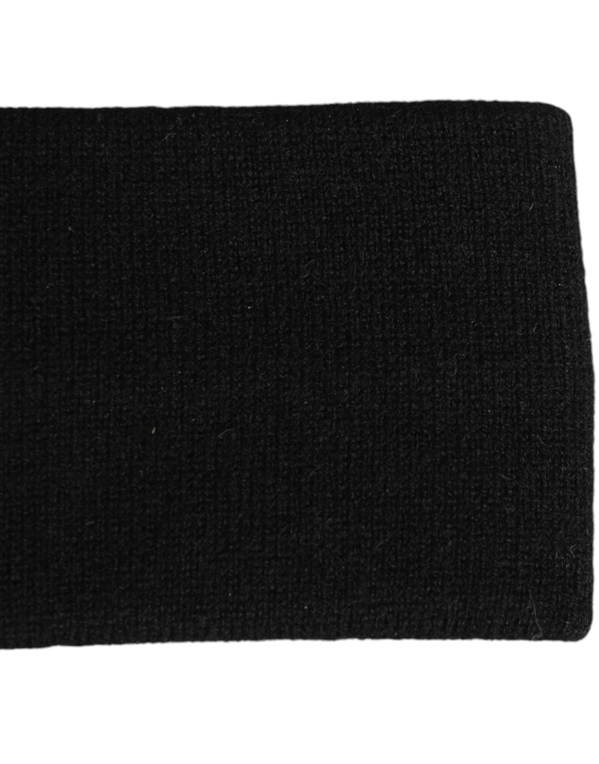 Dolce & Gabbana Black Cashmere Headband Knitted Cap