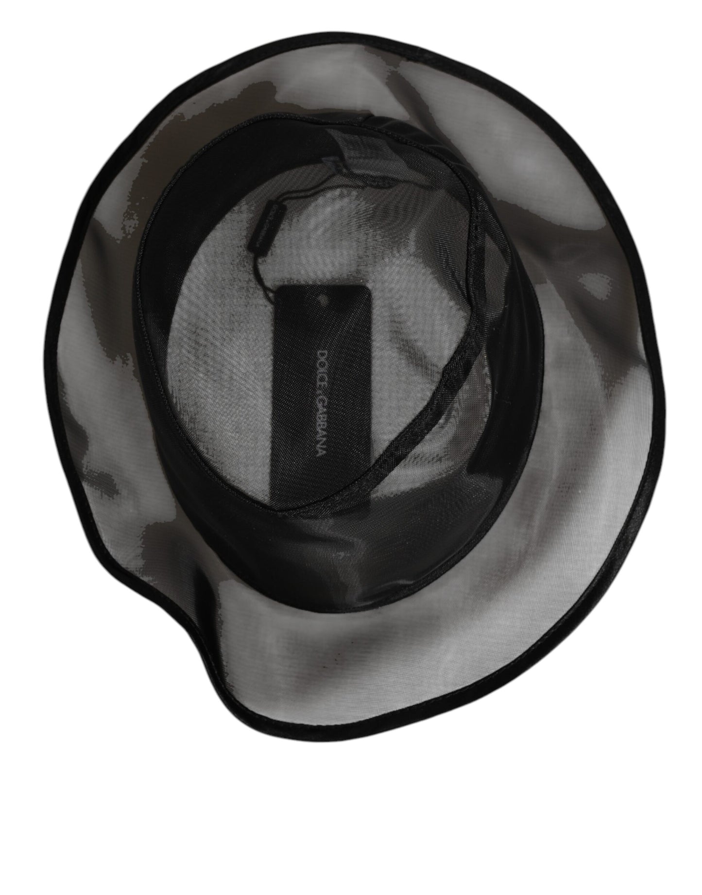 Dolce & Gabbana Black Silk Mesh Bucket Fisherman Cap Hat
