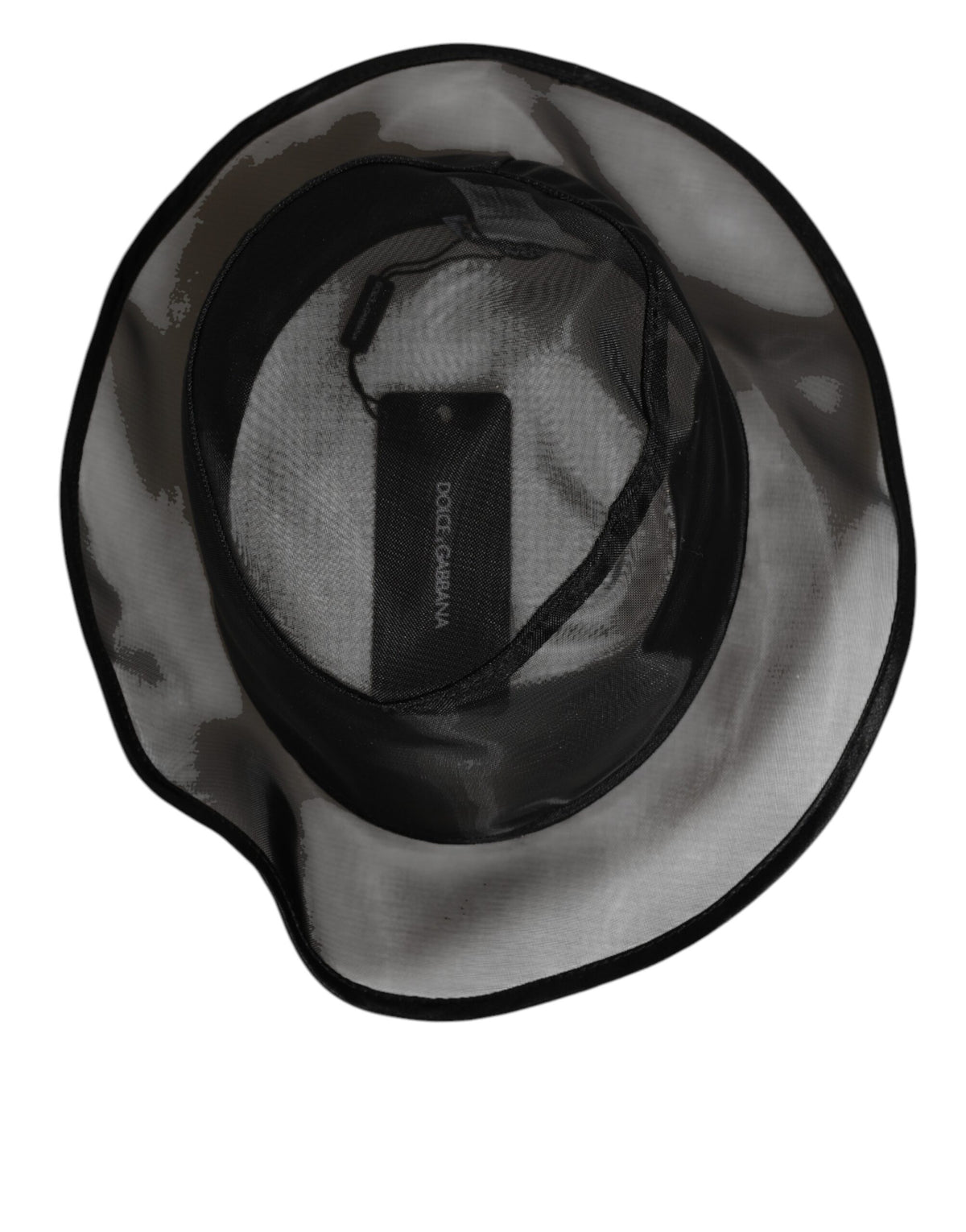 Dolce & Gabbana Black Silk Mesh Bucket Fisherman Cap Hat