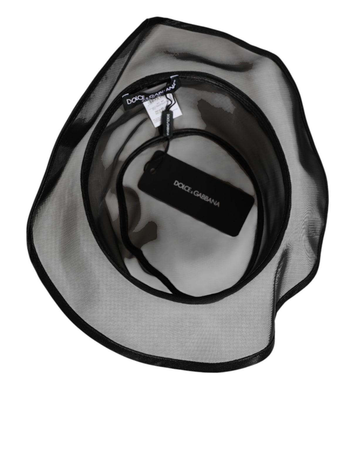 Dolce & Gabbana Black Silk Mesh Bucket Fisherman Cap Hat