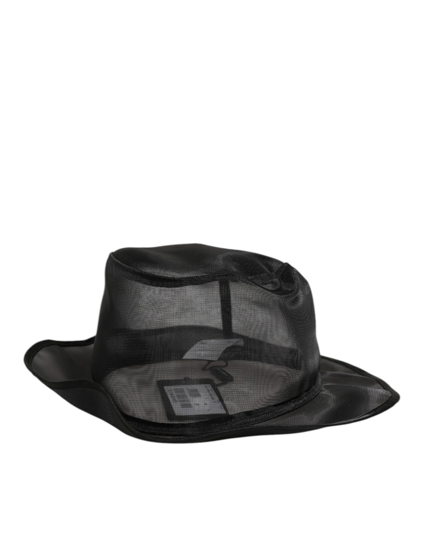 Dolce & Gabbana Black Silk Mesh Bucket Fisherman Cap Hat