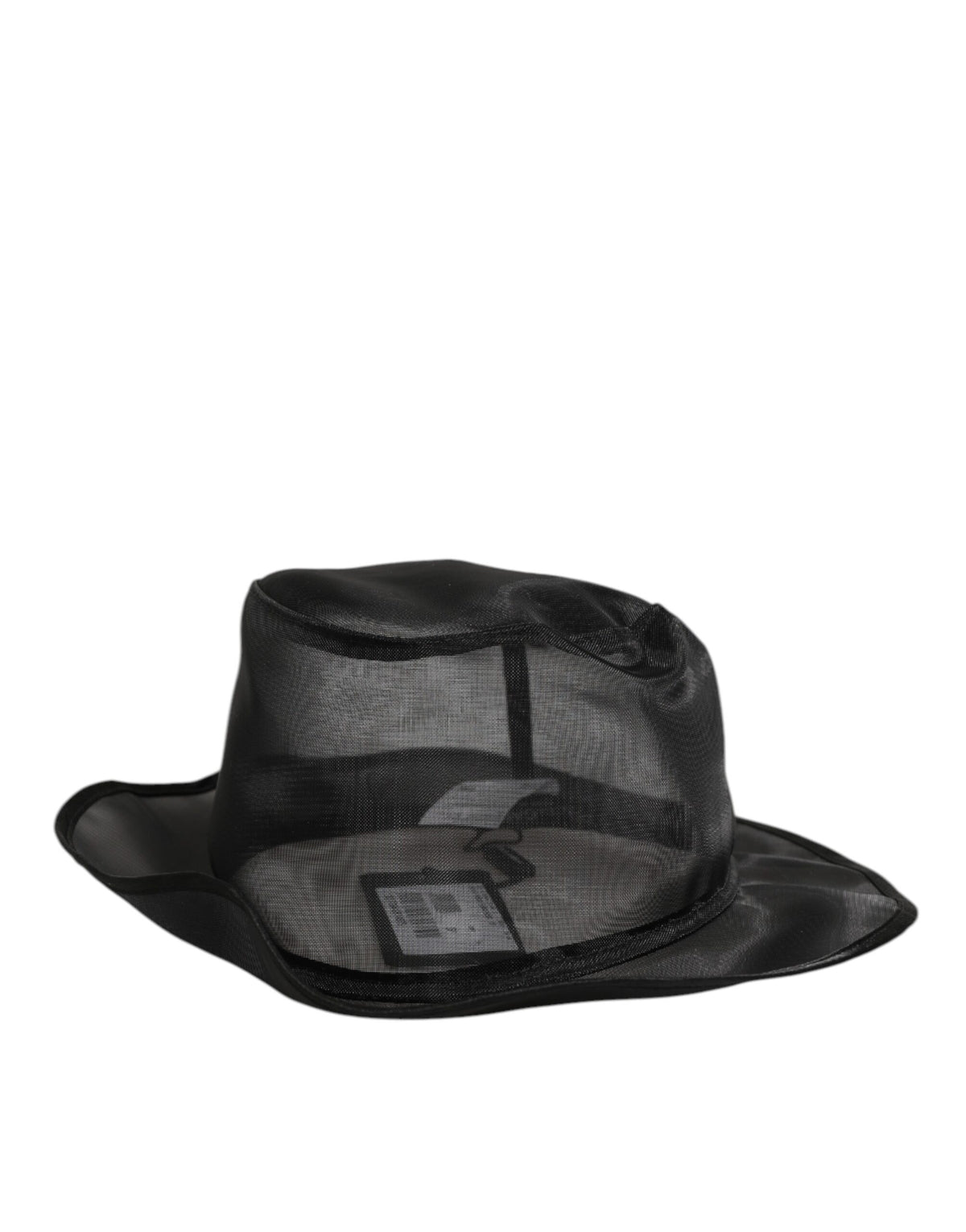 Dolce & Gabbana Black Silk Mesh Bucket Fisherman Cap Hat