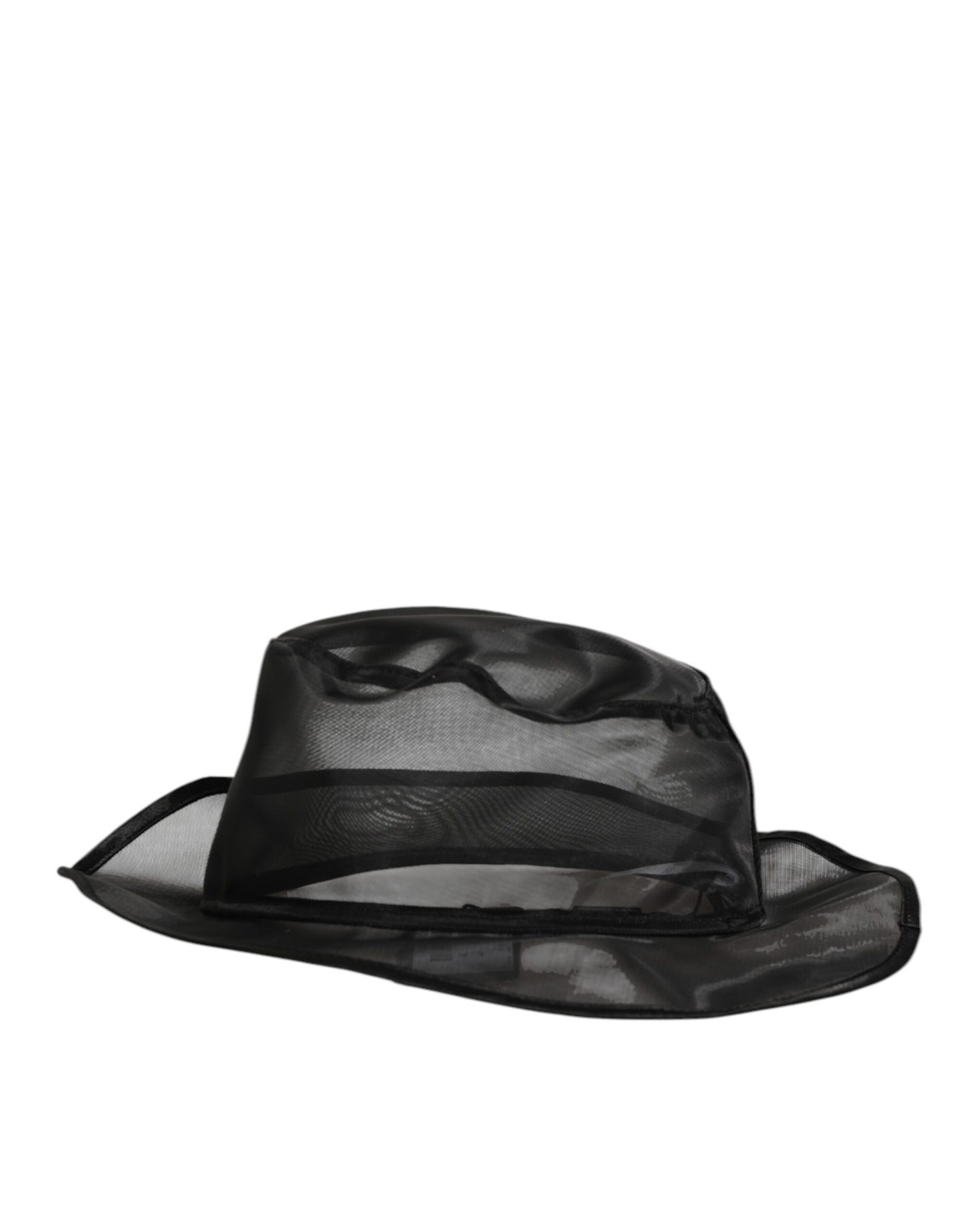 Dolce & Gabbana Black Silk Mesh Bucket Fisherman Cap Hat