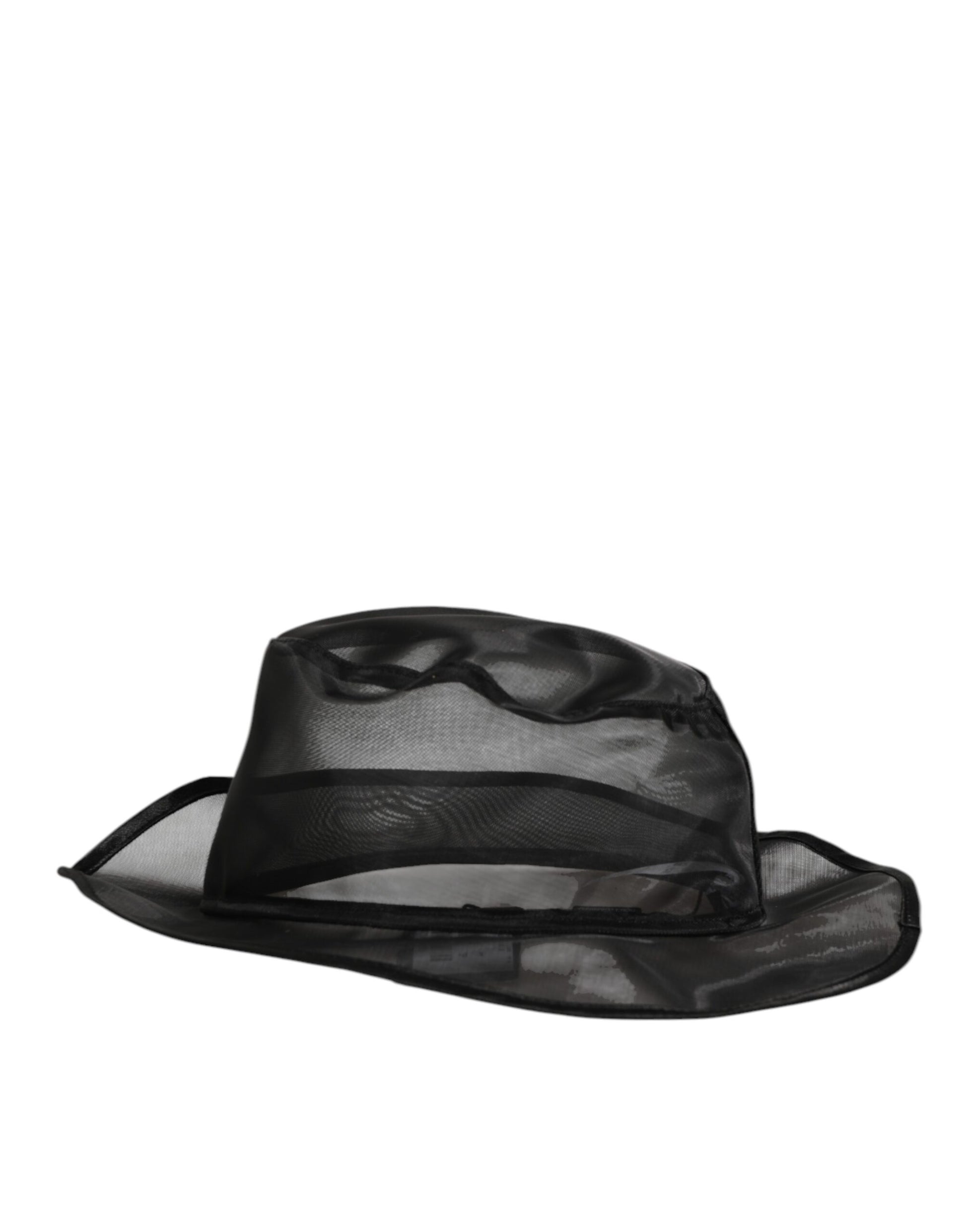 Dolce & Gabbana Black Silk Mesh Bucket Fisherman Cap Hat