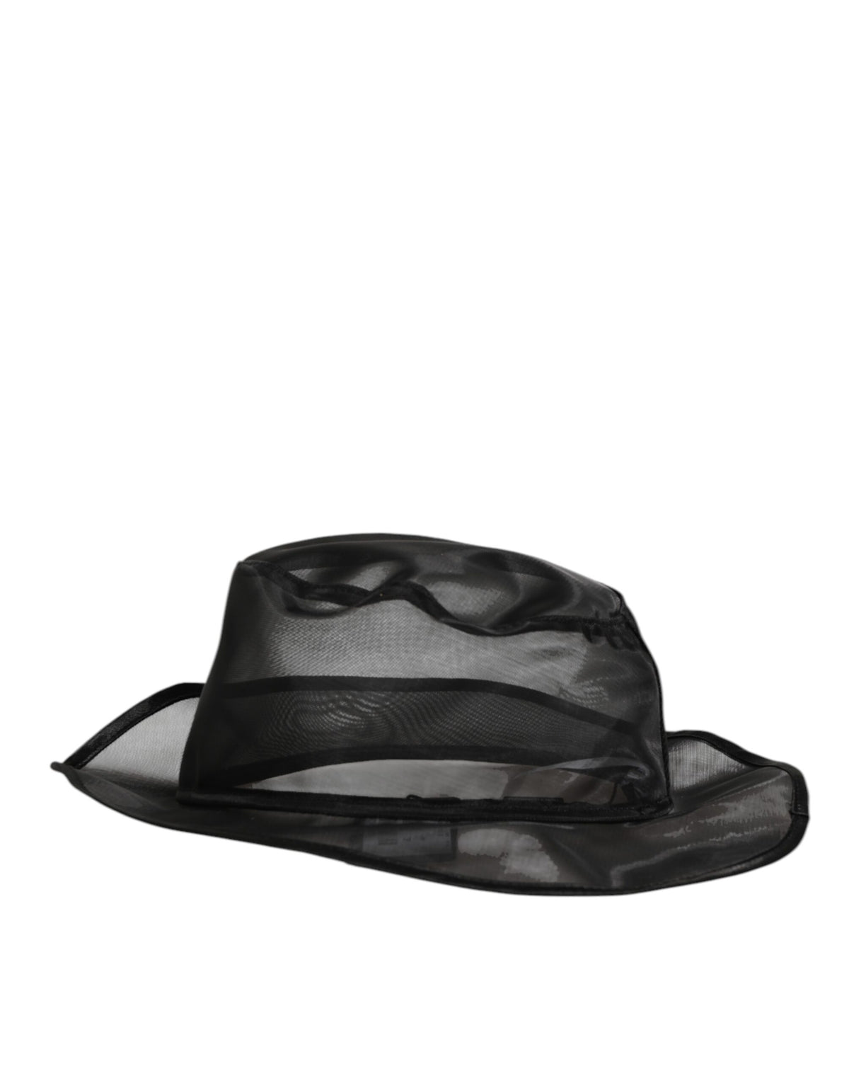 Dolce & Gabbana Black Silk Mesh Bucket Fisherman Cap Hat