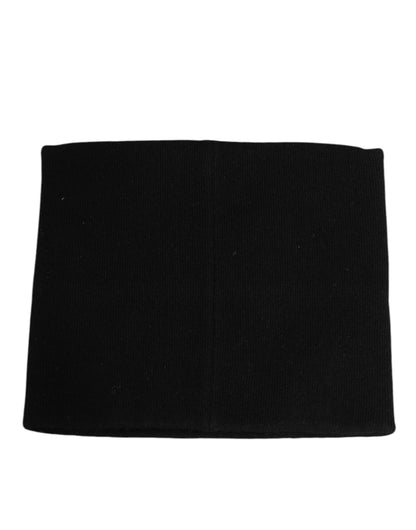 Dolce & Gabbana Black D&G Logo Cashmere Knitted Scarf