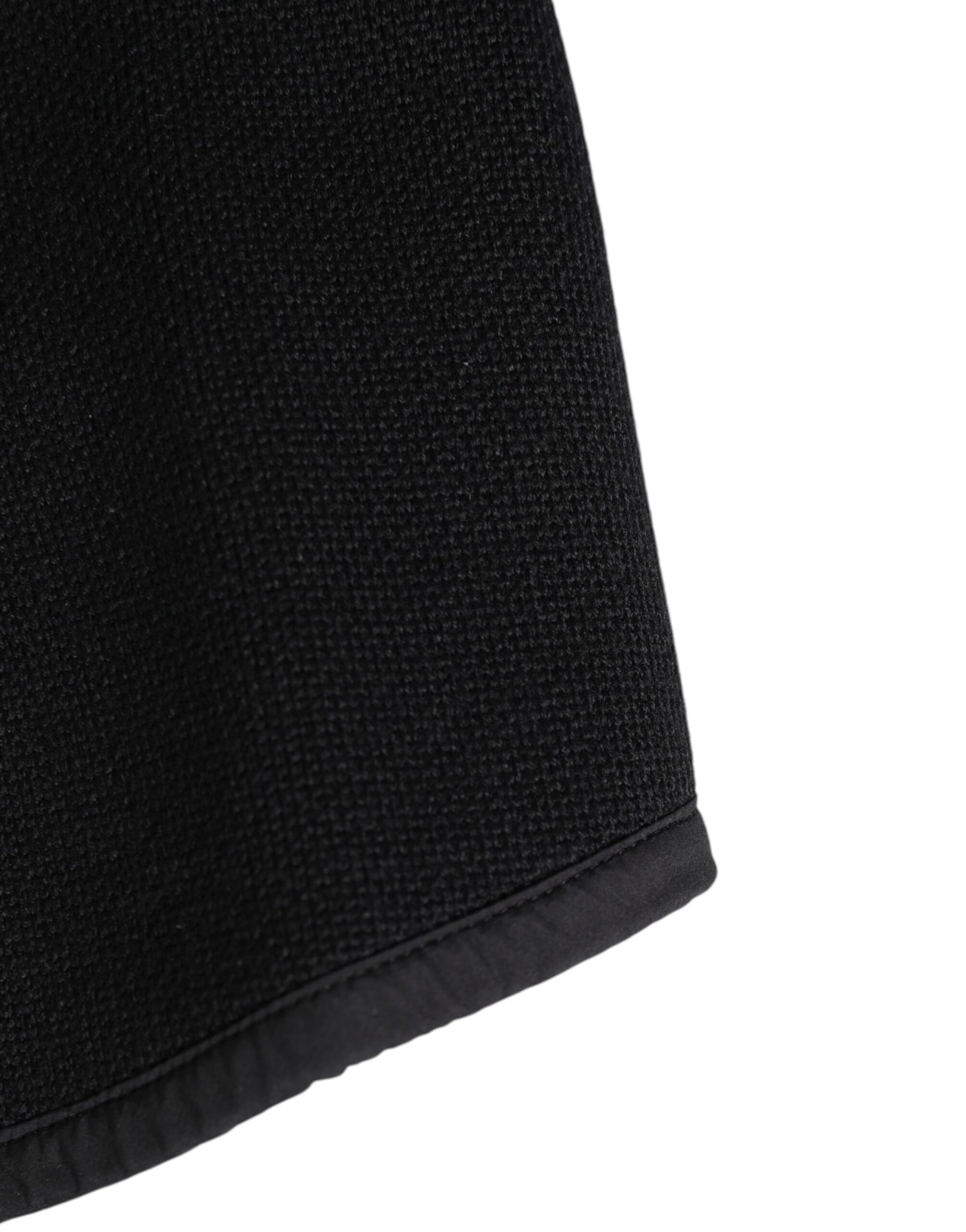Dolce & Gabbana Black Lace Stole Knitted DG Logo Men Scarf
