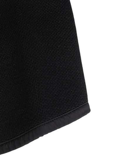 Dolce & Gabbana Black Lace Stole Knitted DG Logo Men Scarf