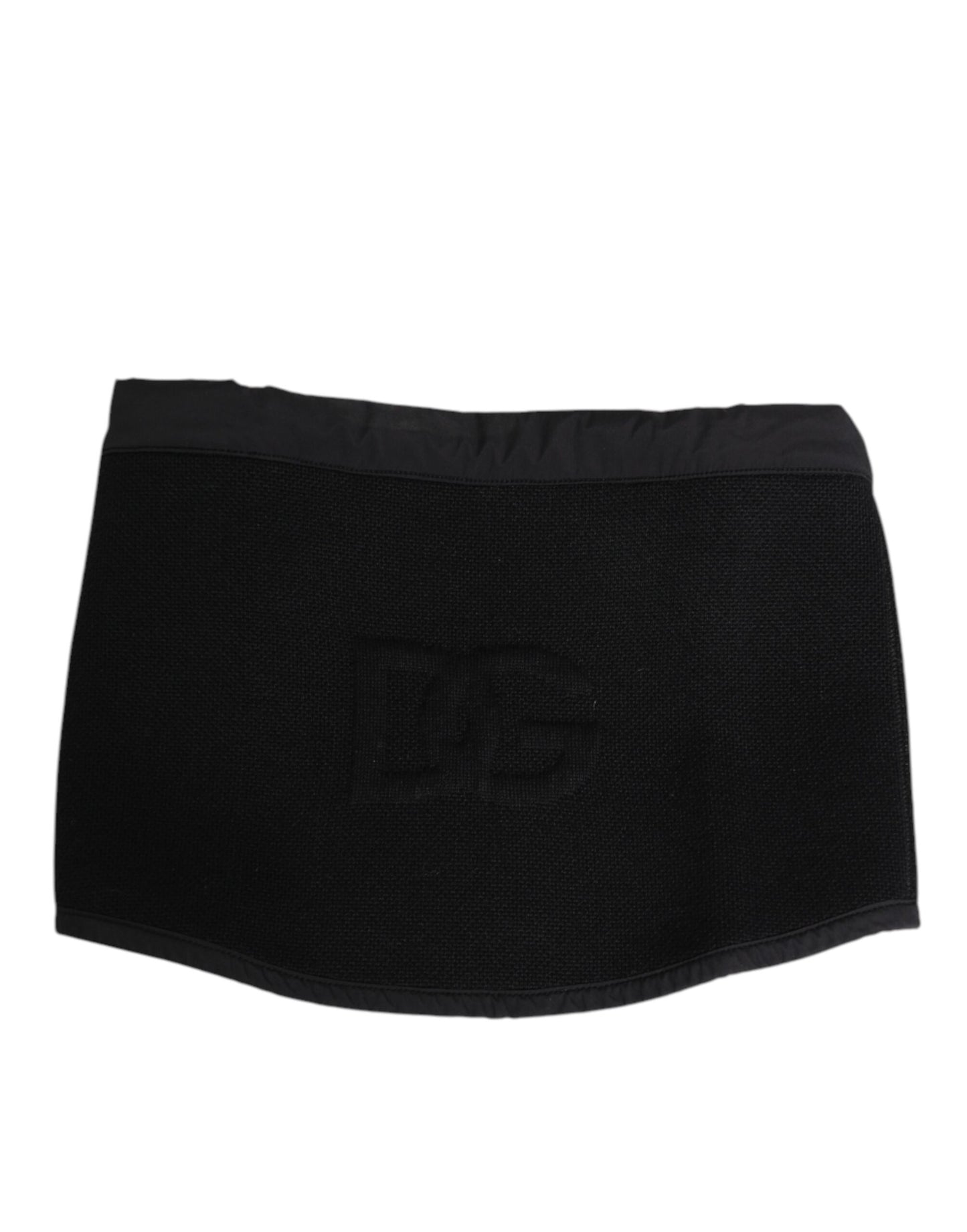 Dolce & Gabbana Black Lace Stole Knitted DG Logo Men Scarf