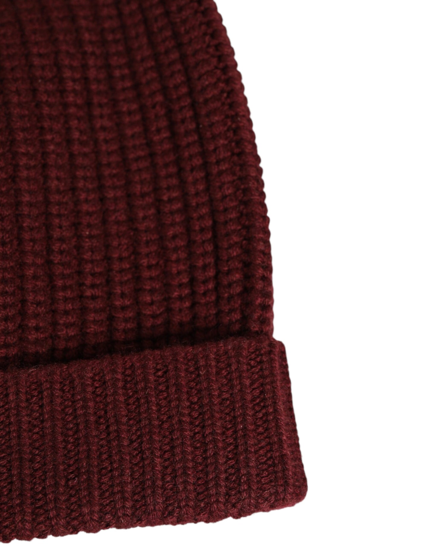 Dolce & Gabbana Maroon Brown Cashmere Knitted Beanie Capello