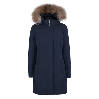 Yes Zee Blue Nylon Jacket with Removable Fur Hood