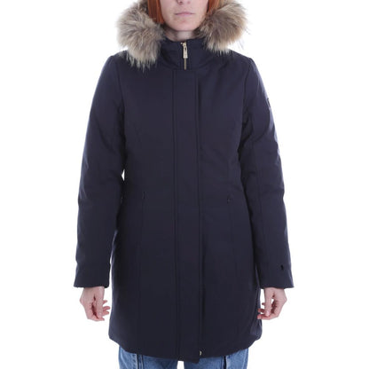 Yes Zee Blue Nylon Jacket with Removable Fur Hood