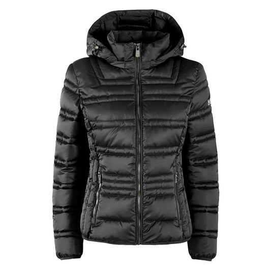 Yes Zee Black Polyester Jacket with Removable Hood