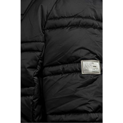 Yes Zee Black Polyester Jacket with Removable Hood
