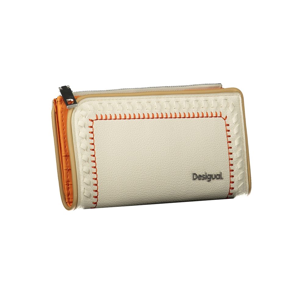 Desigual White Polyethylene Wallet - Vibrant & Functional Accessory