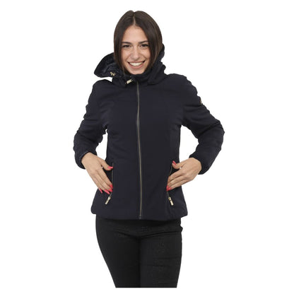 Yes Zee Blue Nylon Jacket with Removable Hood