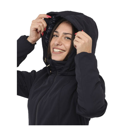 Yes Zee Blue Nylon Jacket with Removable Hood