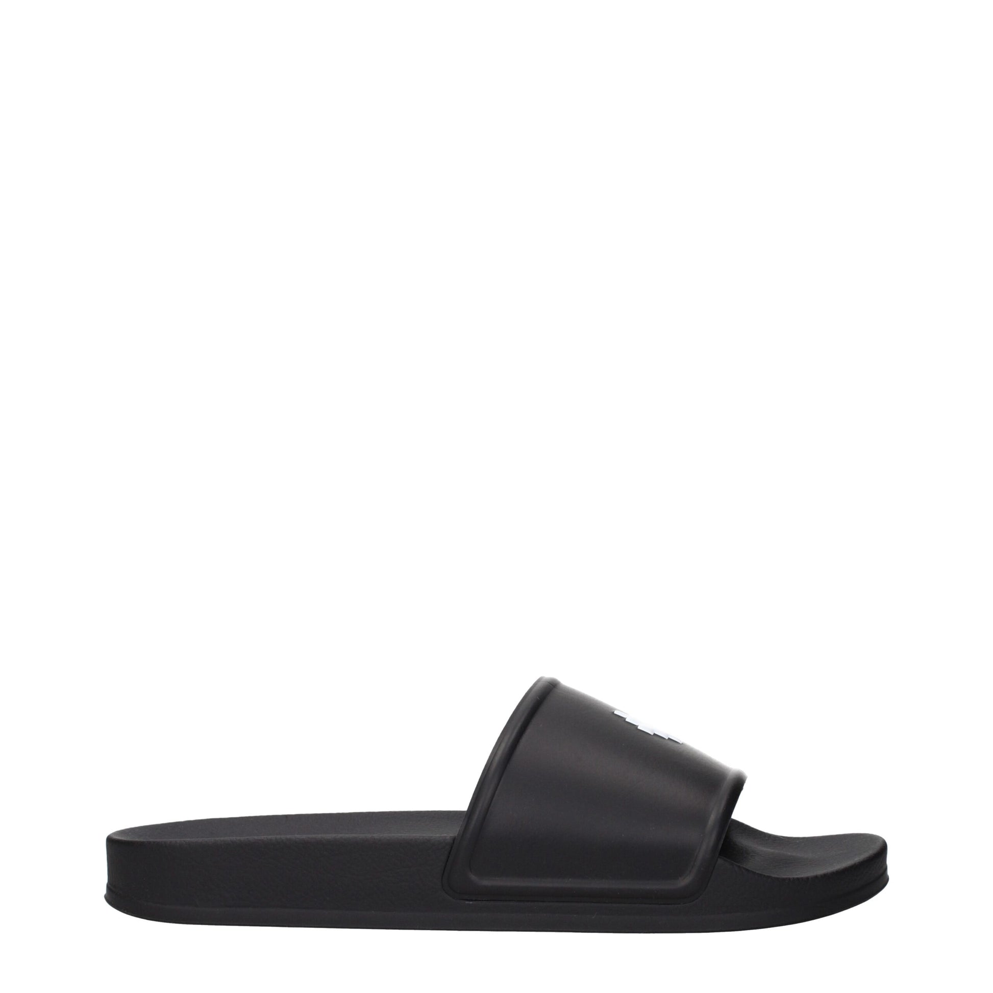 Marcelo Burlon Black Cotton Slippers Sandals