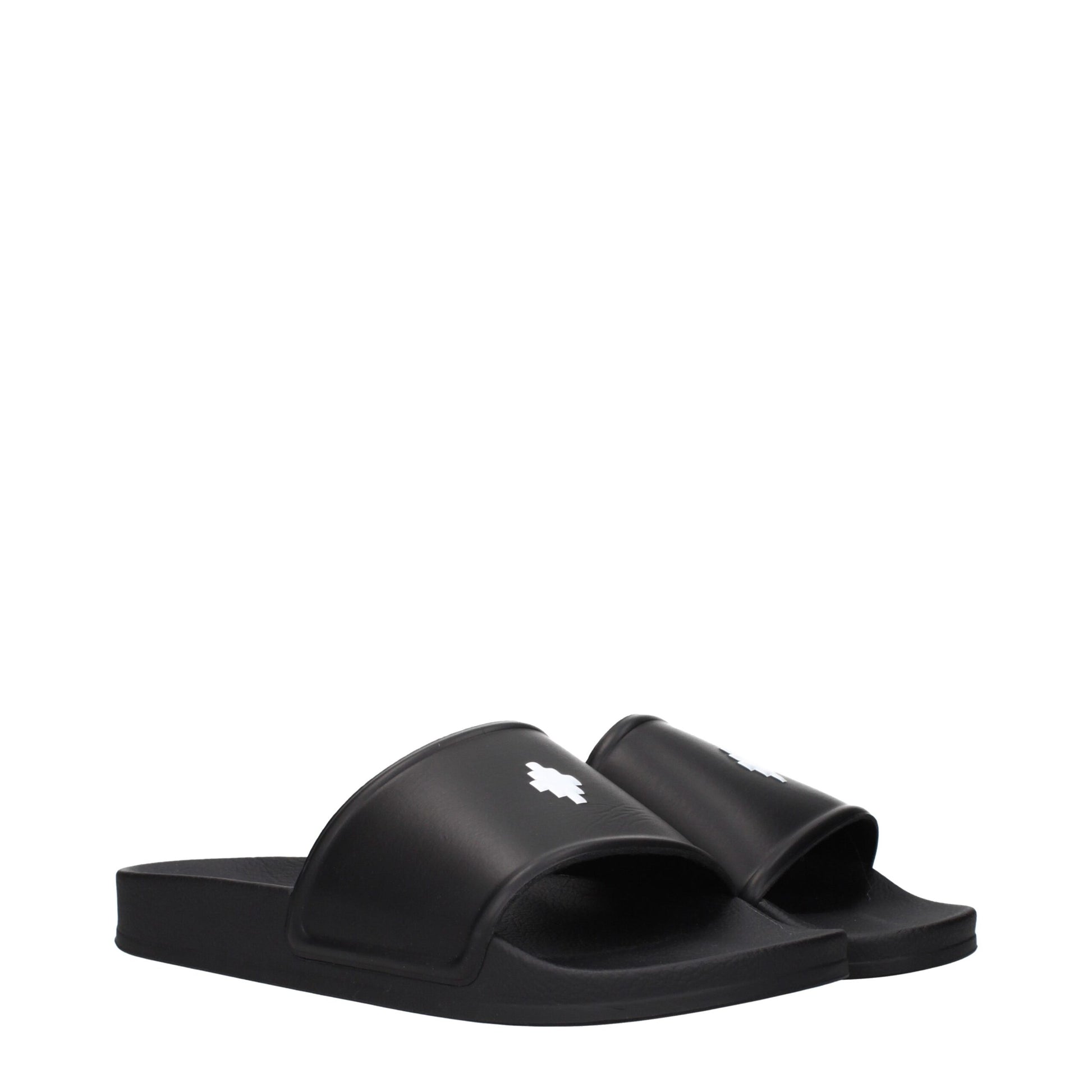 Marcelo Burlon Black Cotton Slippers Sandals
