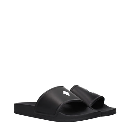 Marcelo Burlon Black Cotton Slippers Sandals
