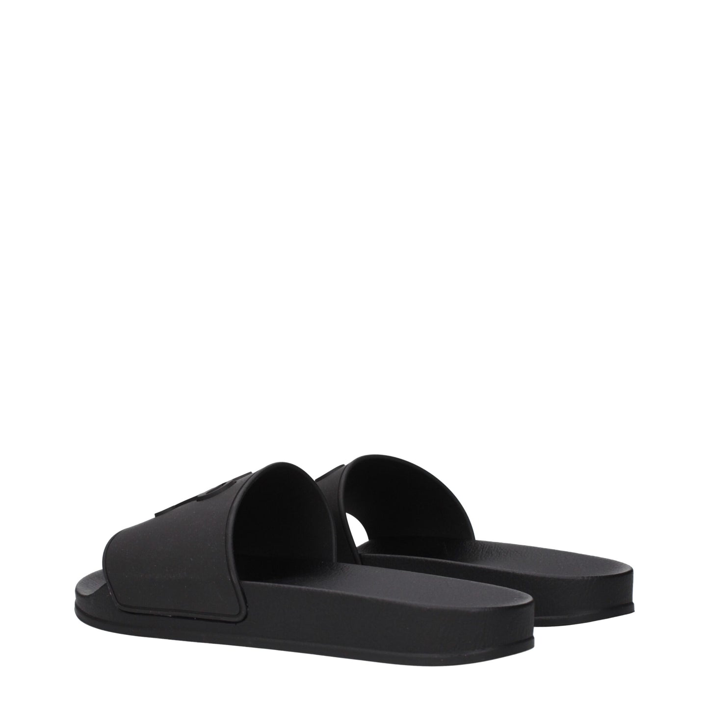Palm Angels Black Cotton Slippers Sandals