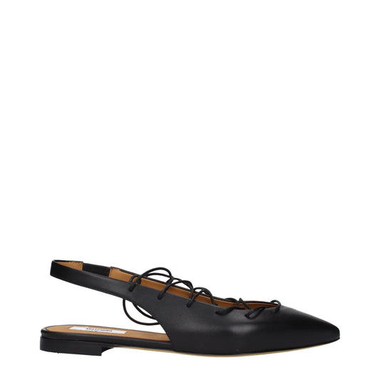 Moschino Black Leather Flats - Stylish Comfort Redefined