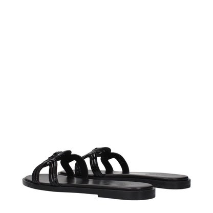 Versace Black Leather Slippers Sandals - Elevate Your Footwear Game