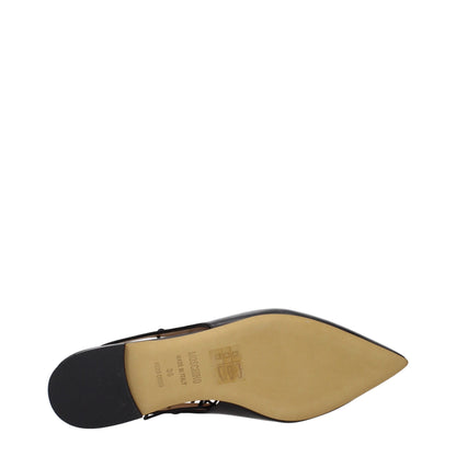 Moschino Black Leather Flats - Stylish Comfort Redefined