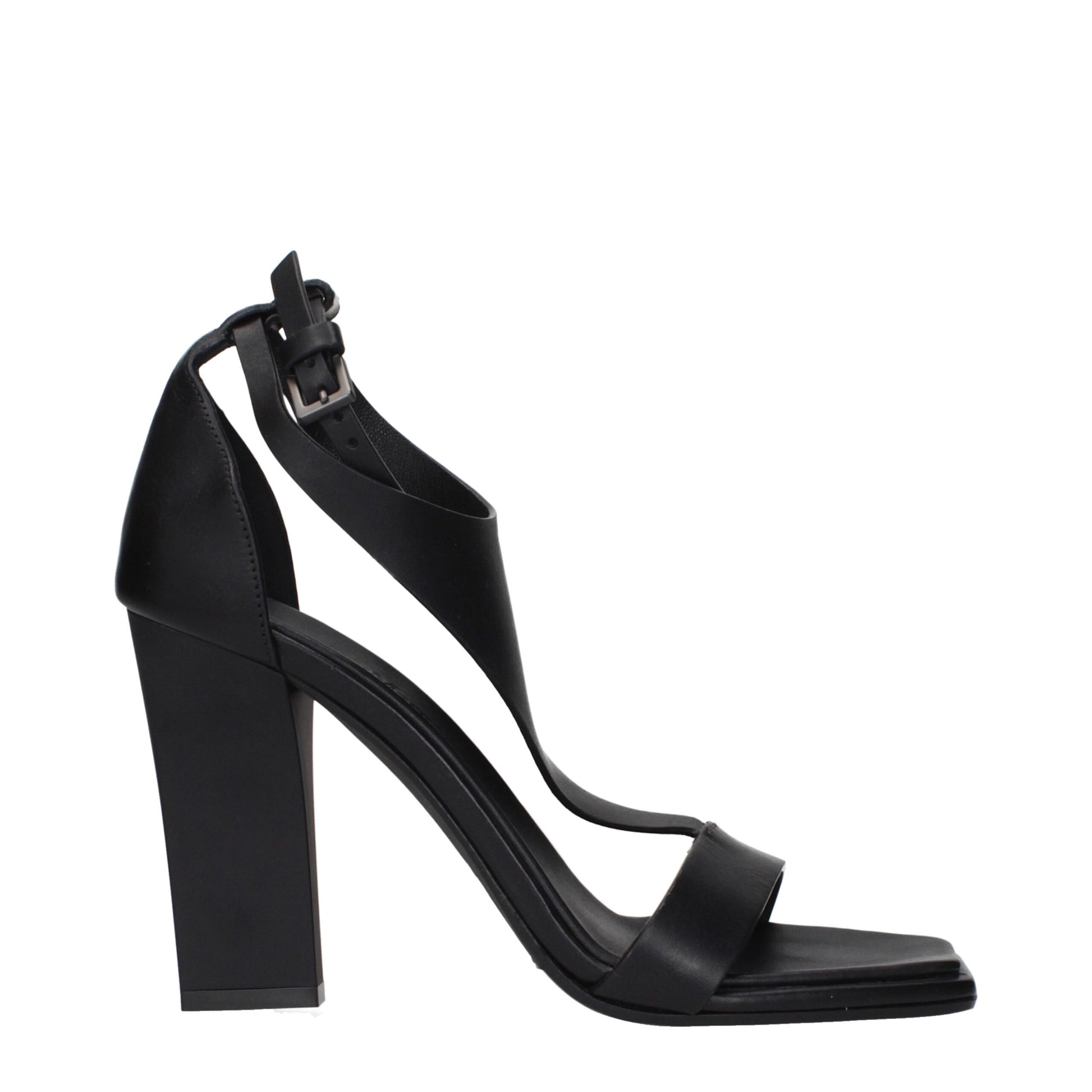 Max Mara Black Leather Stiletto Heels Sandals
