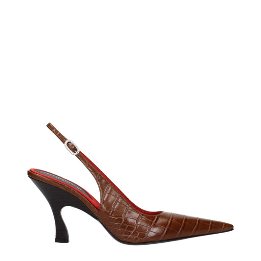 Stella McCartney Brown Leather High Heel Pumps
