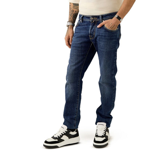 Jacob Cohen Limited Edition Blue Cotton Skinny Jean