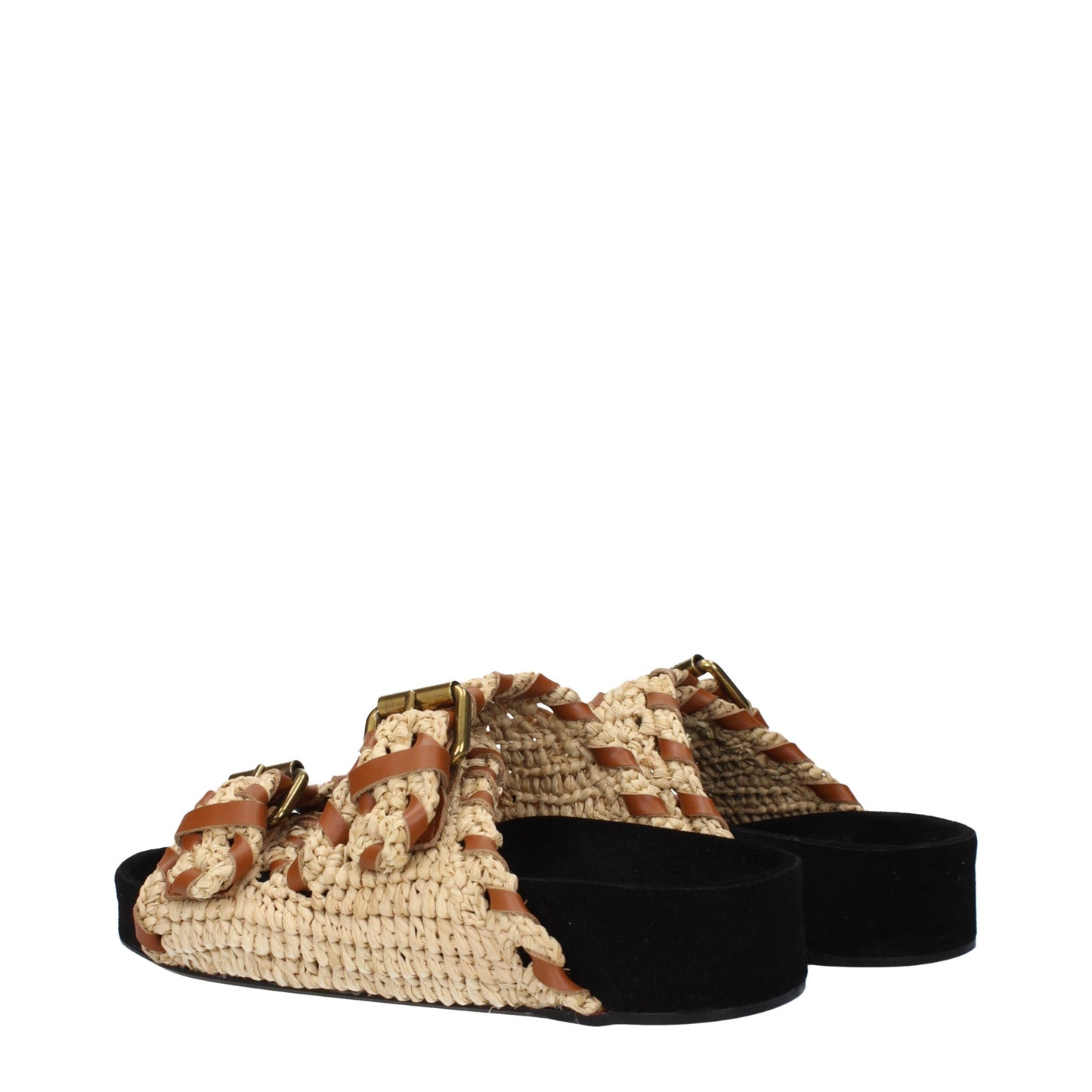 Isabel Marant Beige Raffia Slippers Sandals