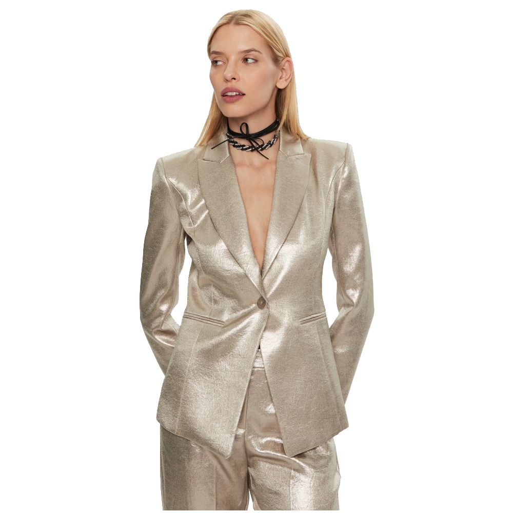 Patrizia Pepe Gold Metallic Blazer