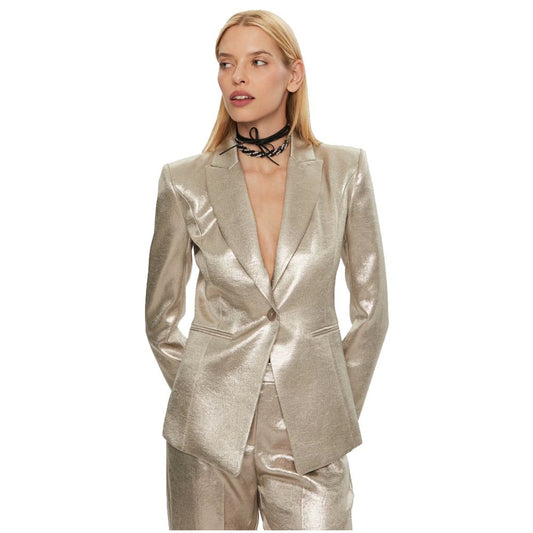 Patrizia Pepe Gold Metallic Blazer