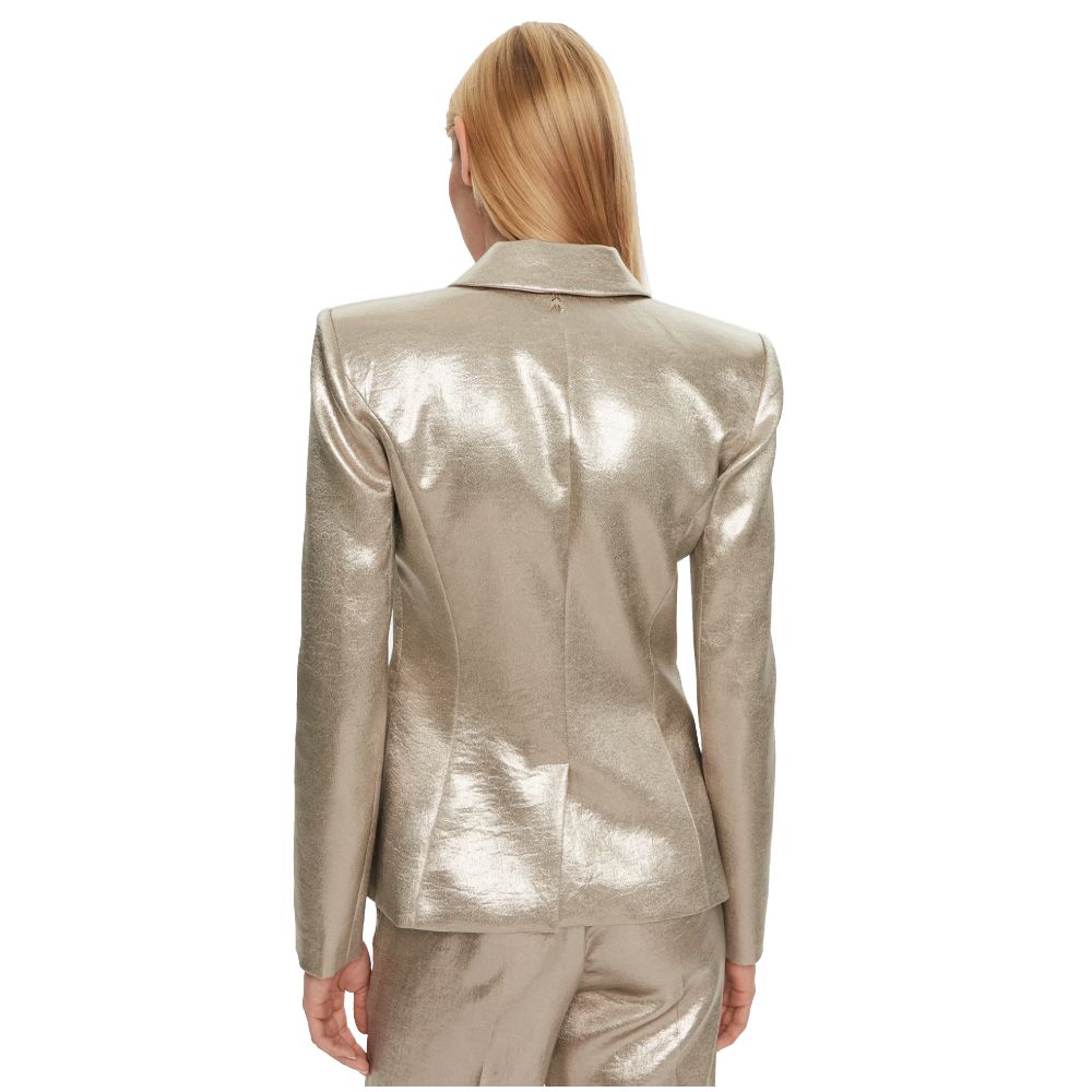 Patrizia Pepe Gold Metallic Blazer
