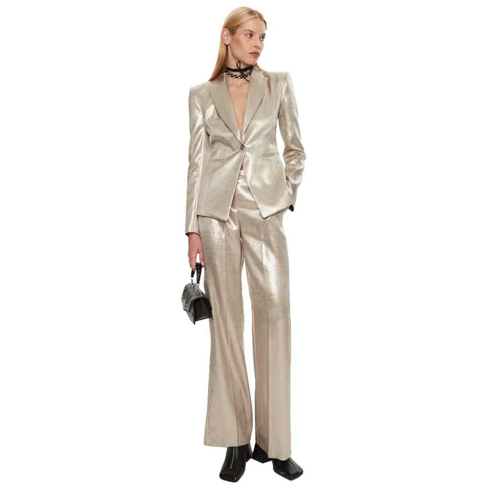 Patrizia Pepe Gold Metallic Blazer