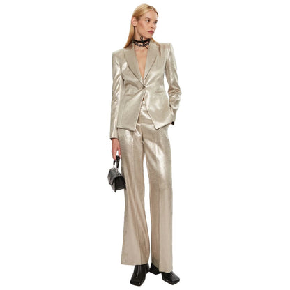 Patrizia Pepe Gold Metallic Blazer
