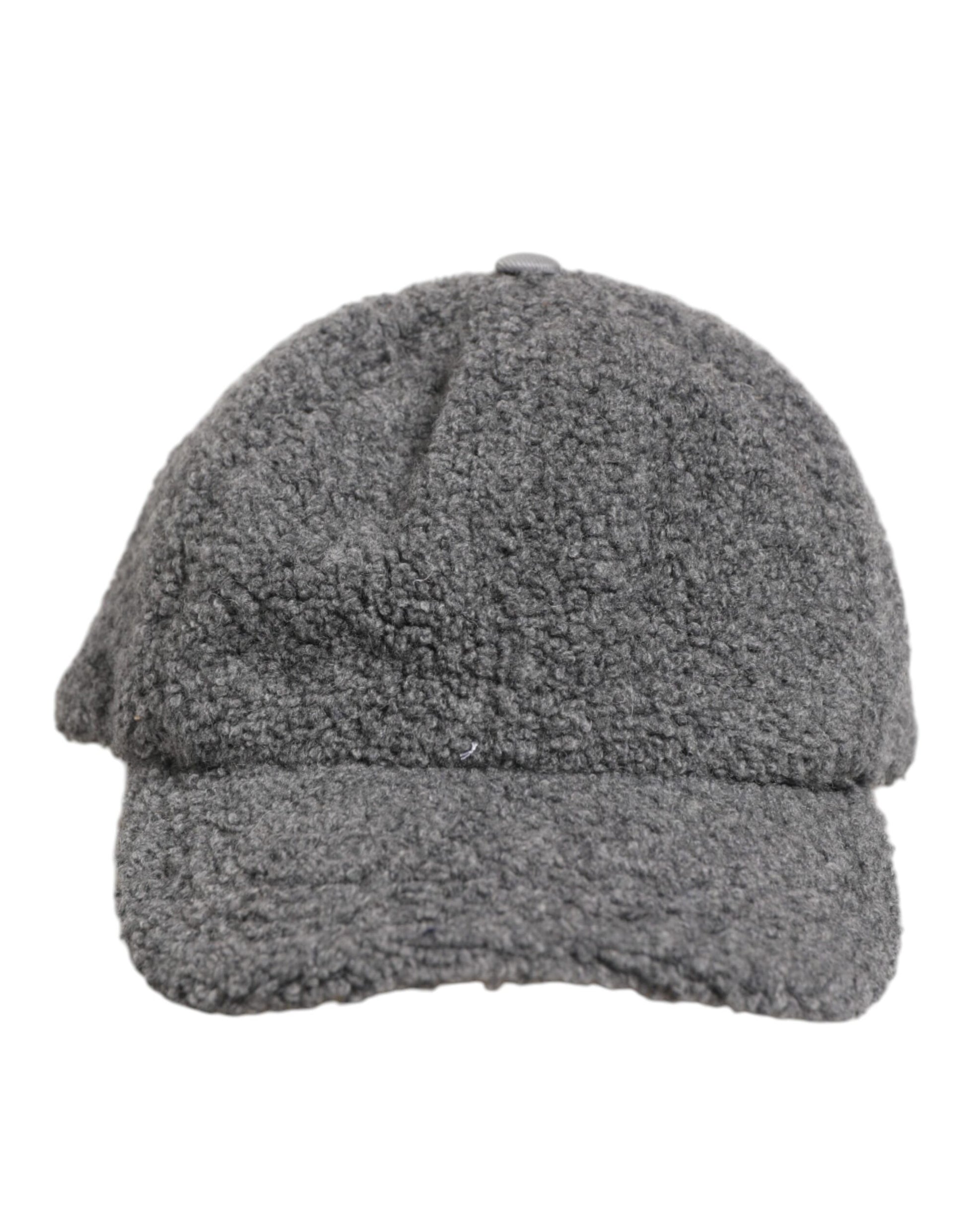 Dolce & Gabbana Gray Wool Fleece Rapper Men Baseball Capello Hat