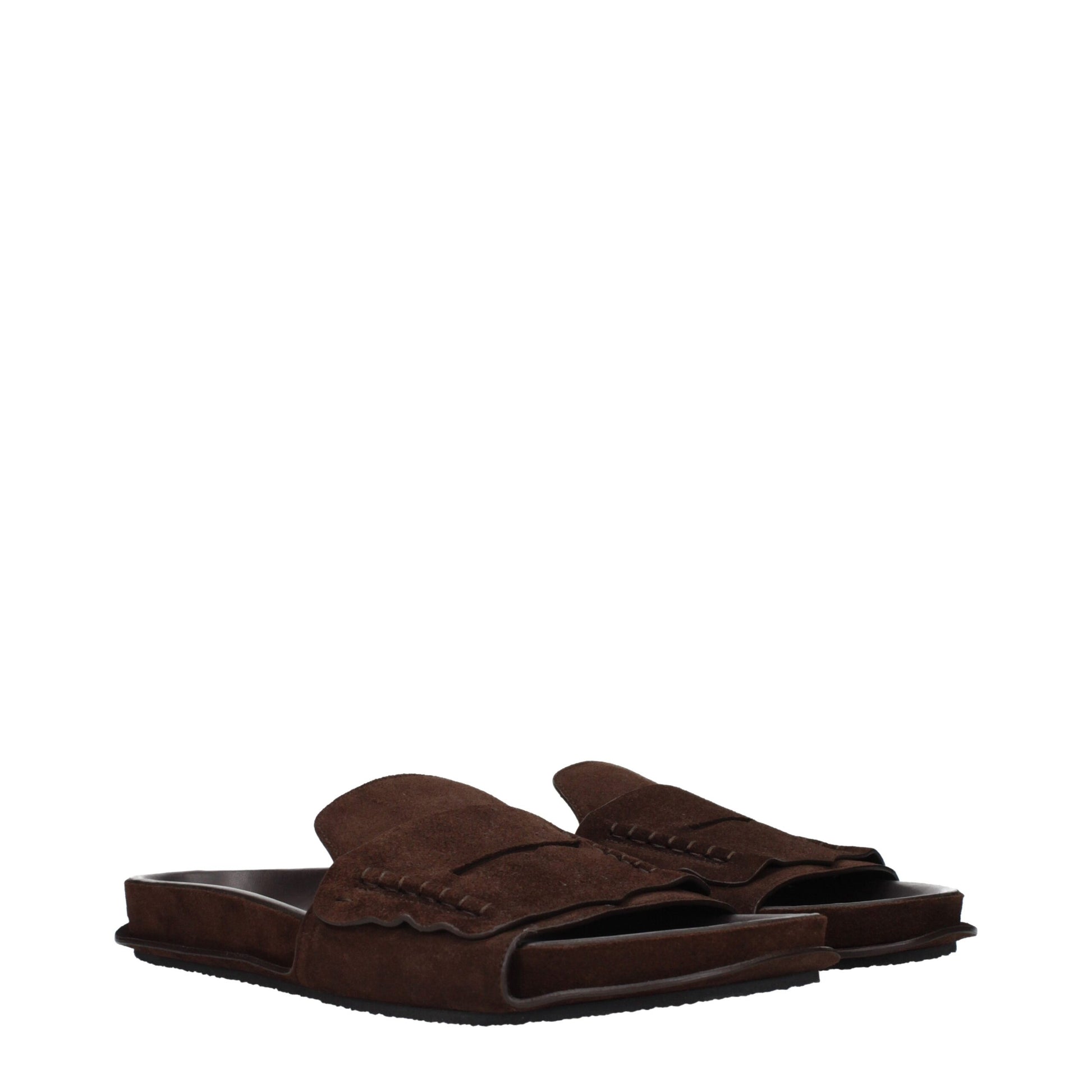 Jacquemus Brown Leather Open-Toe Slipper Sandals