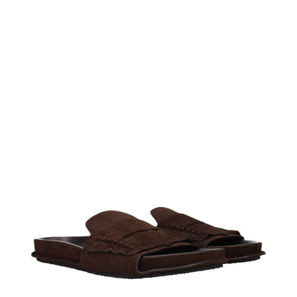 Jacquemus Brown Leather Open-Toe Slipper Sandals