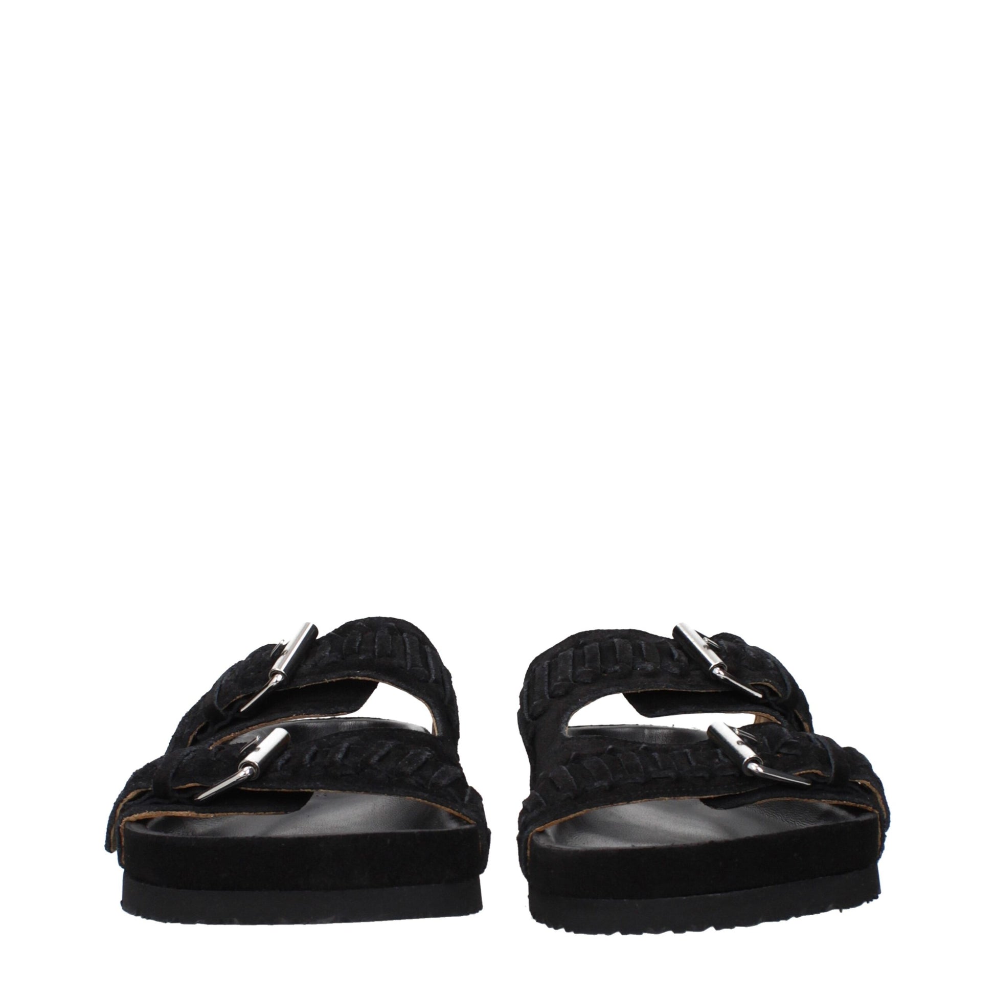 Isabel Marant Black Leather Slippers Sandals