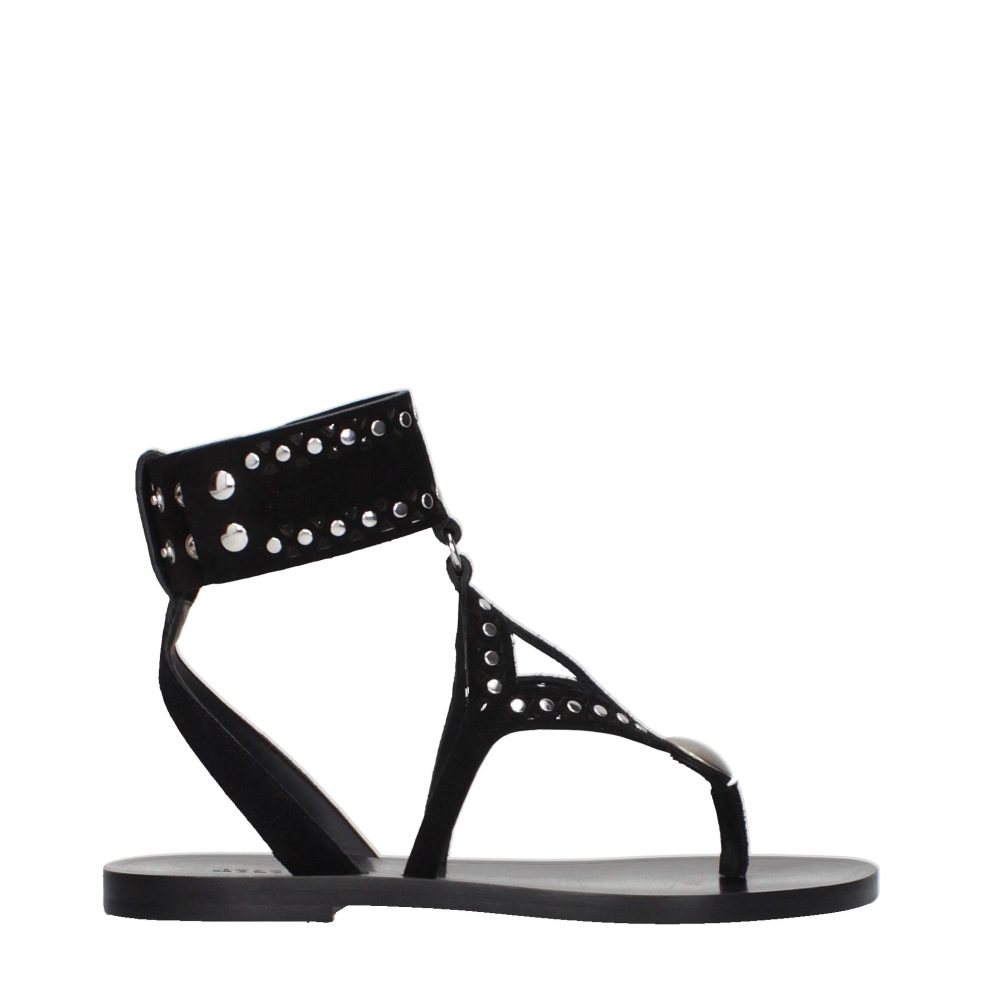 Isabel Marant Black Leather Flip-Flop Sandals
