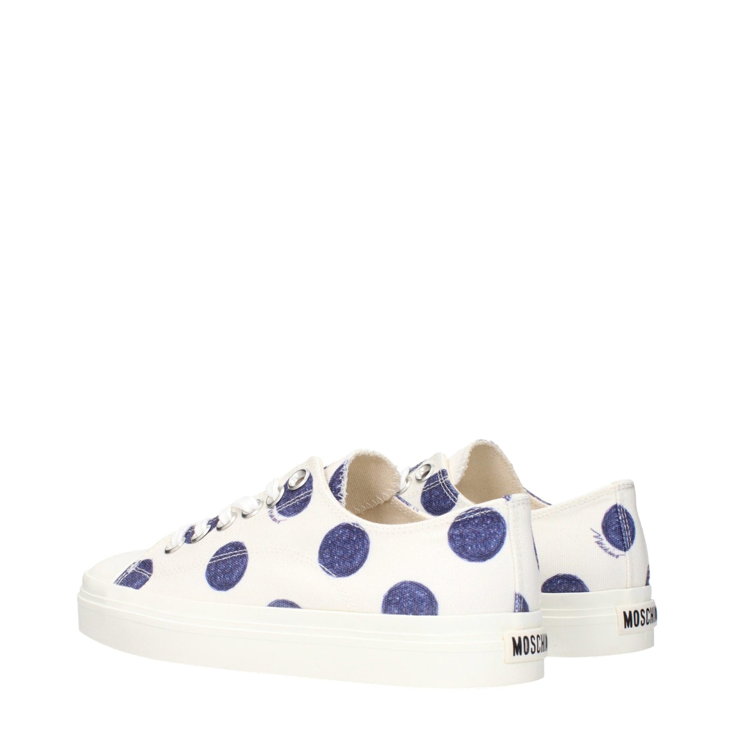 Moschino White Fabric Low Tops