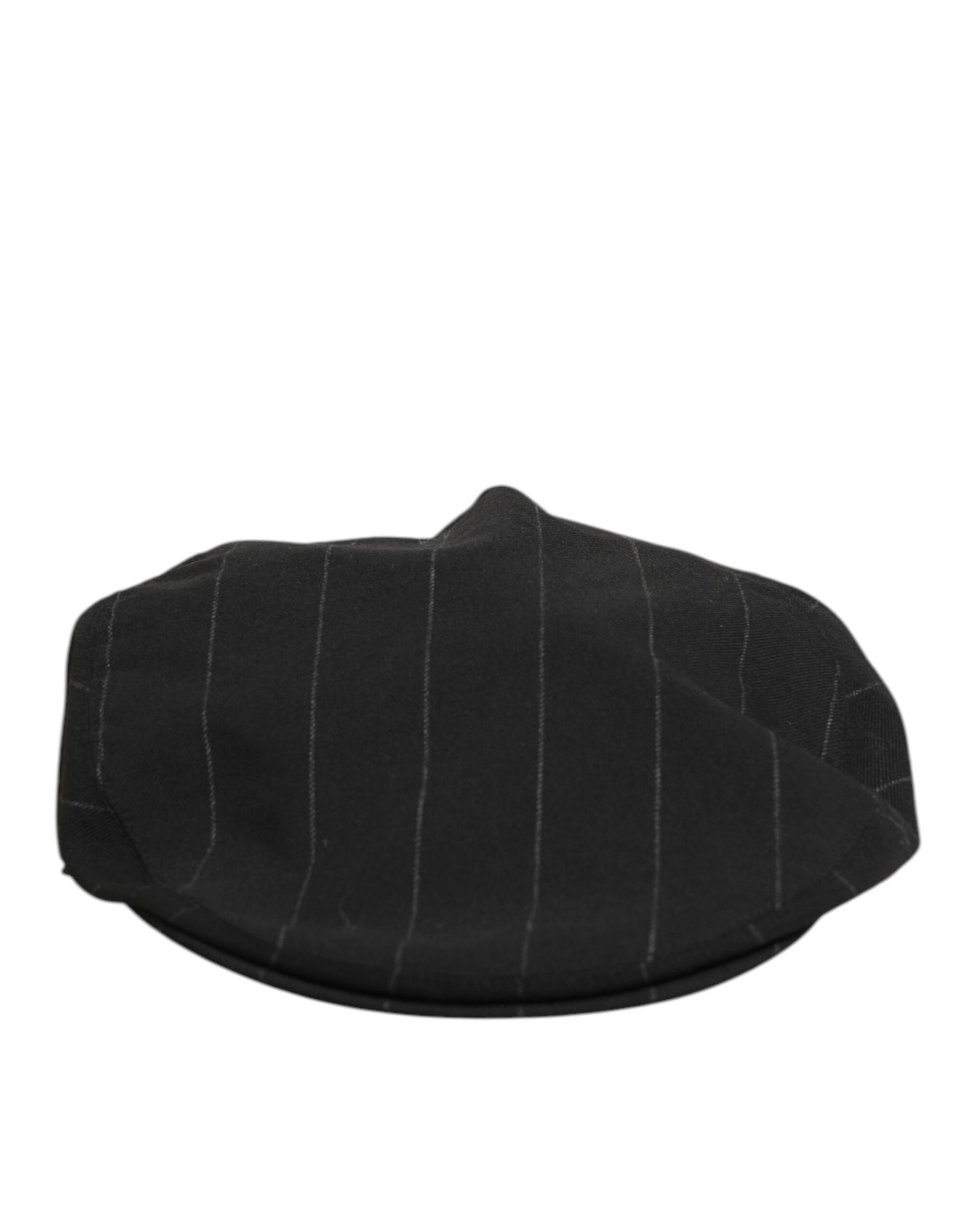 Dolce & Gabbana Black Polyester Newsboy Cap