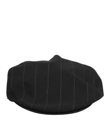 Dolce & Gabbana Black Polyester Newsboy Cap