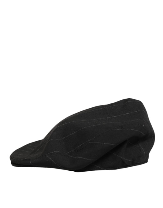 Dolce & Gabbana Black Polyester Newsboy Cap