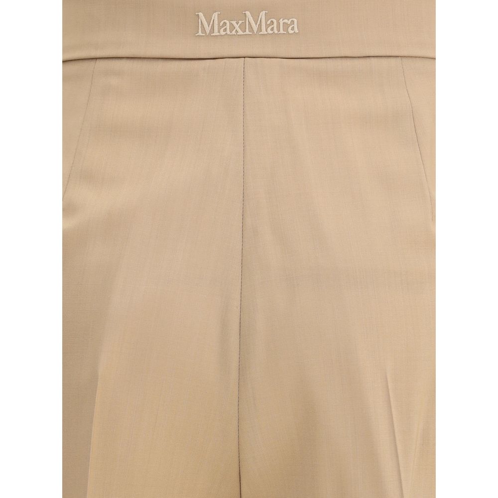 Max Mara Fernet Pants - Elegant High-Waisted Fleece Wool Trousers