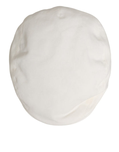 Dolce & Gabbana White Cotton Newsboy Cap