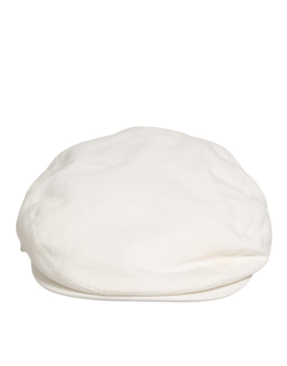 Dolce & Gabbana White Cotton Newsboy Cap