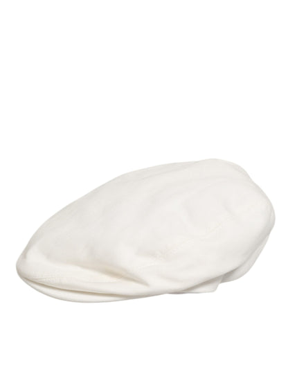 Dolce & Gabbana White Cotton Newsboy Cap